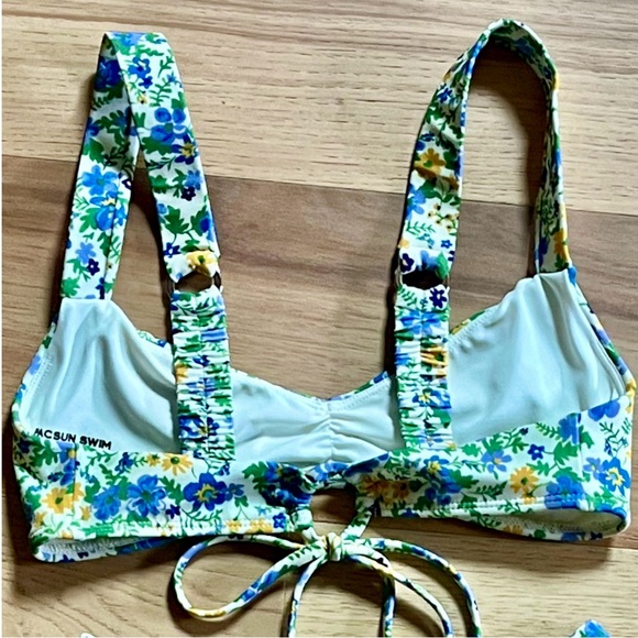 PacSun Floral Piper Scrunch Strap Tank Bikini Top - New with Tags - Picture 4 of 12